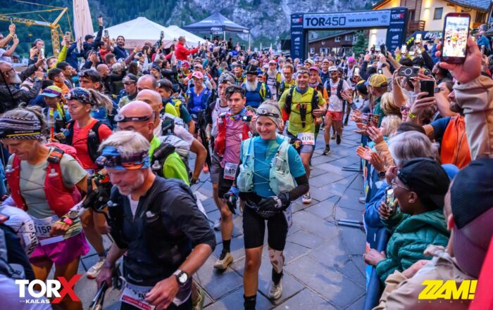 Annabel Müller beim Start des TOR450 – Tor des Glaciers 2026 in Courmayeur